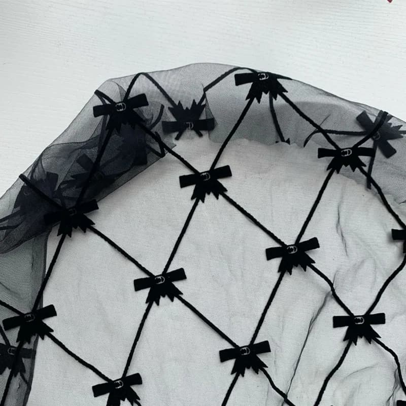 Lolita – tissu en dentelle avec nœud noir, jupe en Tulle, accessoires de matériel de Couture pour fe