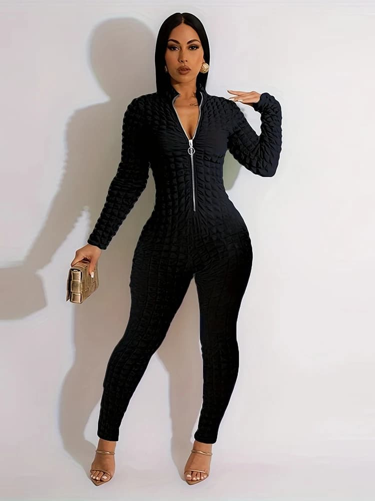 Combinaisons tendance Nouveauté 2025 Printemps Automne Femme Manches longues Combinaison unie décont
