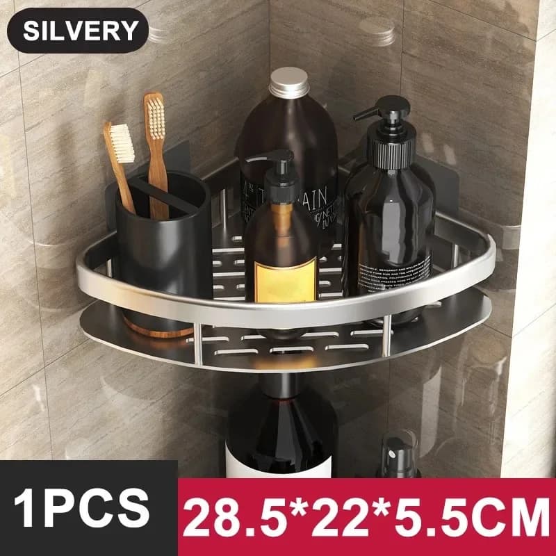 HOShelf-Étagère de douche T1 en alliage d'aluminium, étagère de rangement de cuisine, accessoires sa