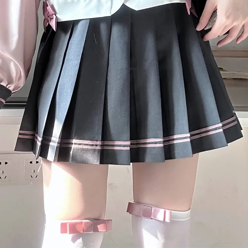 Japonais Jk jupe courte costume fille Cosplay rose col marine collège Style marin costume nœud papil