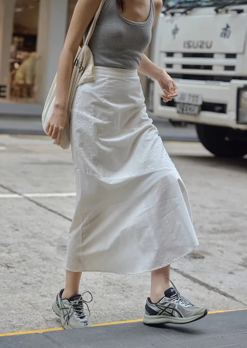 Jupe midi blanche à empiècements pour femme, nouvelle collection été 2025, style et tempérament