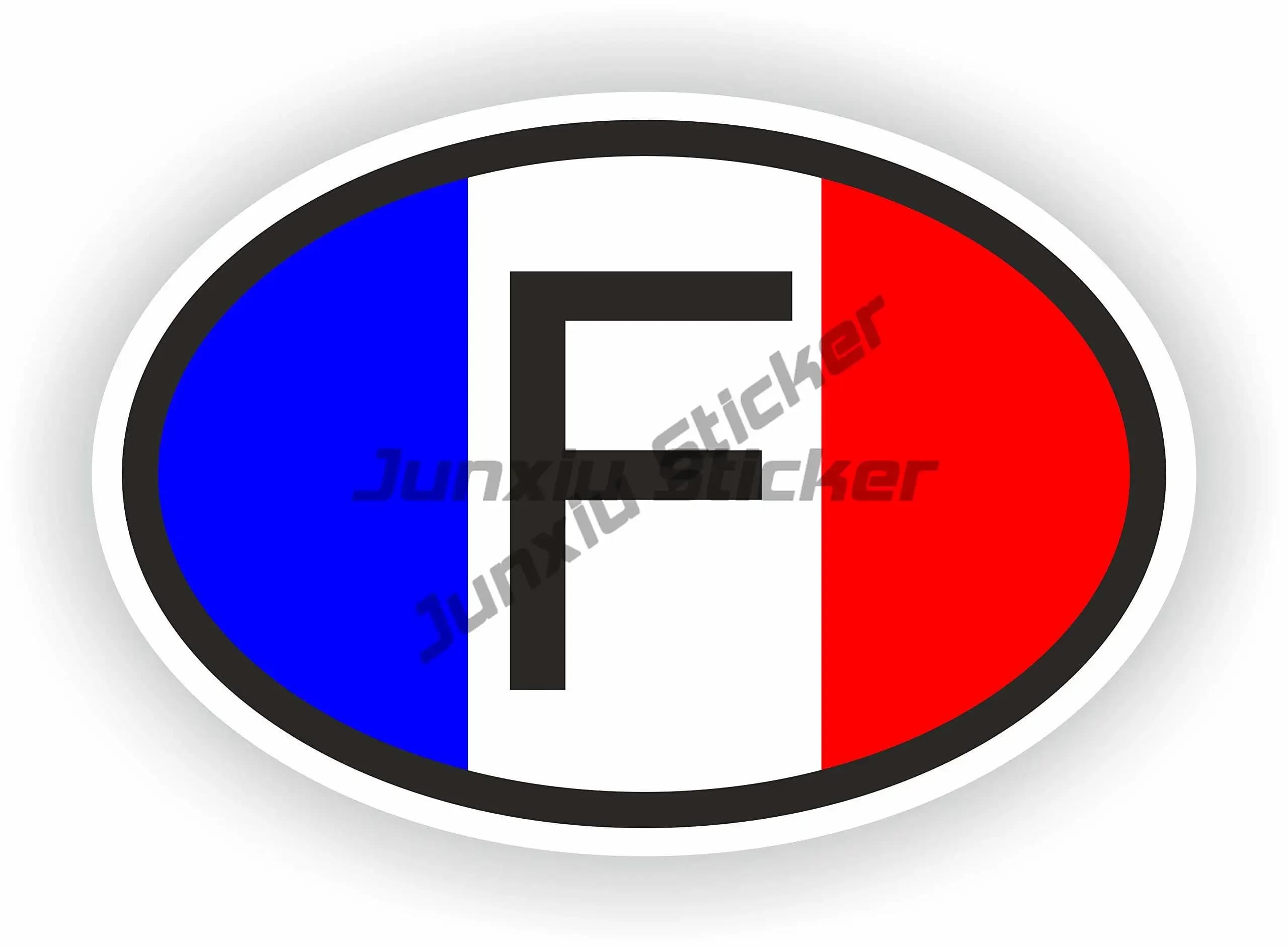 France Stripe Feel-Autocollant Ovale en Vinyle Imperméable, Code Pays F, Lyon, Nice, Cannes, Marseil