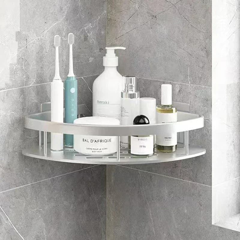 Étagère d'angle de douche sans clous, salle de bain, étagère à shampoing en aluminium, rangement de 