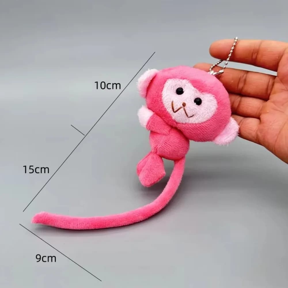 Porte-clés singe à longue queue, tendance, dessin animé, mignon, jouet en peluche, poupée, sac, acce