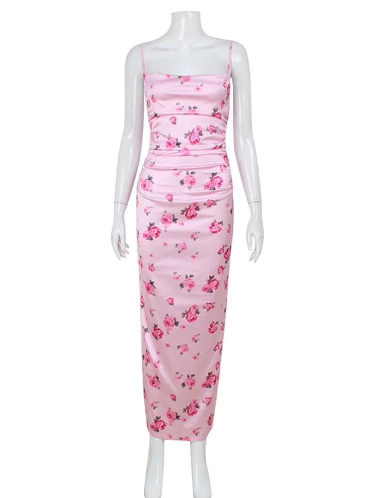 Ensemble deux pièces pour femme, haut bustier tie-dye et jupe longue maxi taille haute, style bohème