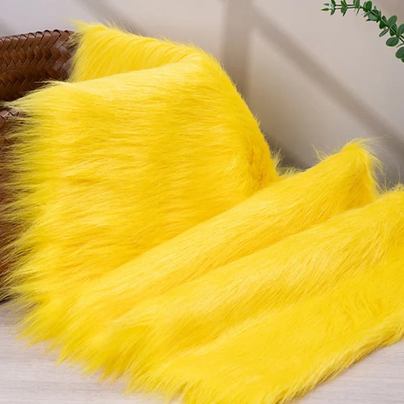 Fausse fourrure à poils longs épaissie de 1,8 m - Tissu en peluche vendu au mètre pour la couture et