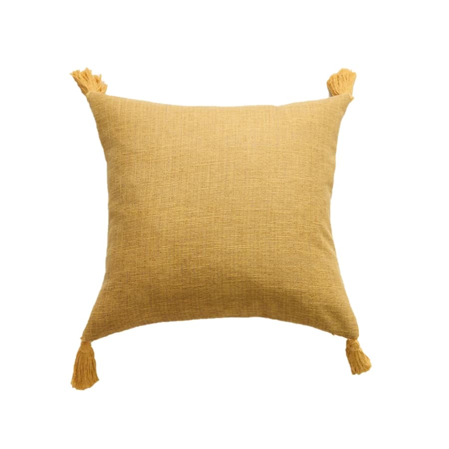 Juste de coussin en lin jaune pour canapé, taie d'oreiller décorative, rétro, bohème, salon, décorat