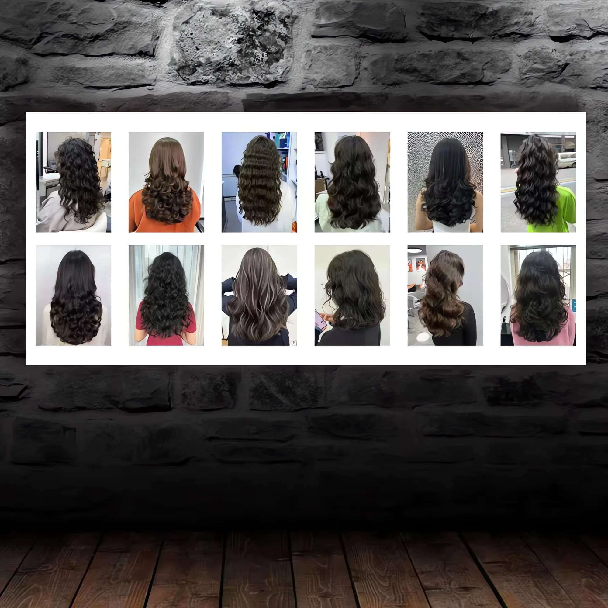 Affiche murale élégante pour femmes, motif cheveux longs ondulés, impression sans cadre, avec colle 