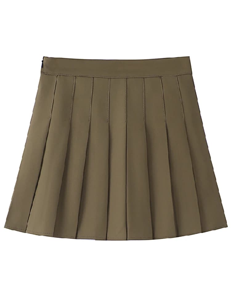 Zjaiss blanc femmes jupes plissées été taille haute fermeture éclair filles danse JK Mini jupes noir