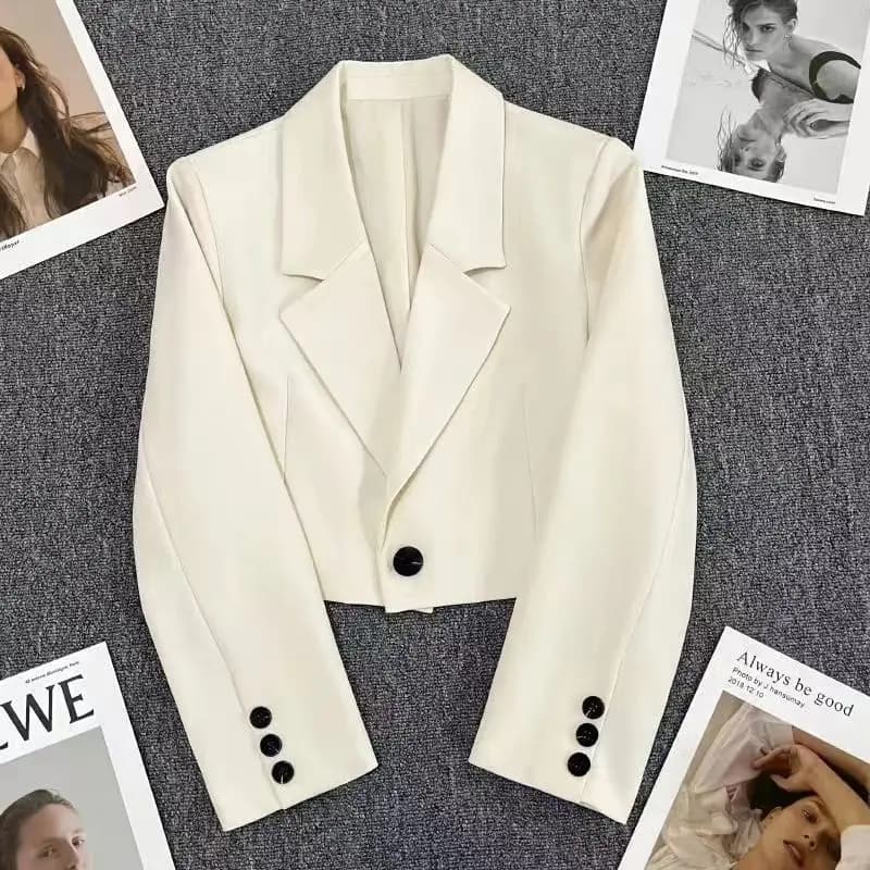 Veste de costume courte pour femmes au printemps et en automne, nouveau tempérament, veste décontrac
