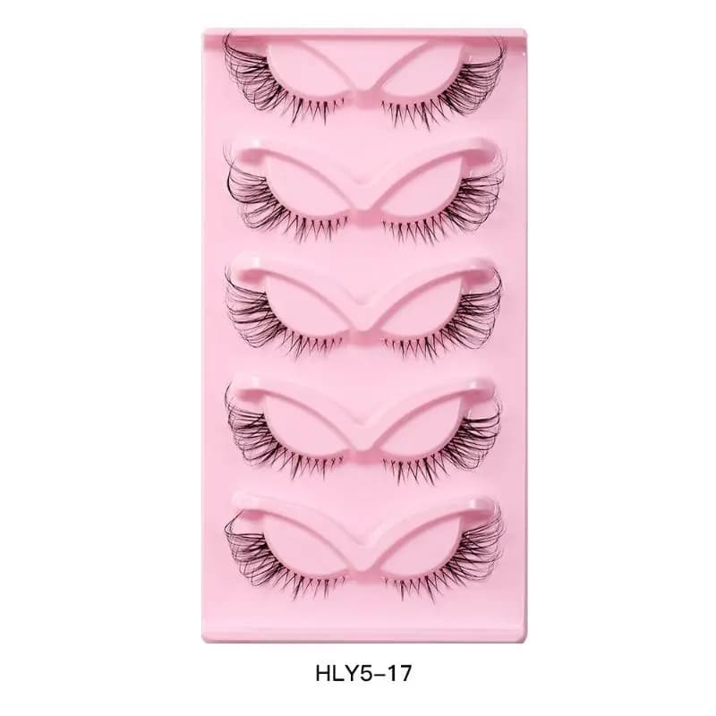 5 paires de faux cils effet œil de renard, longs, courbés, épais et volumineux, confortables et poly