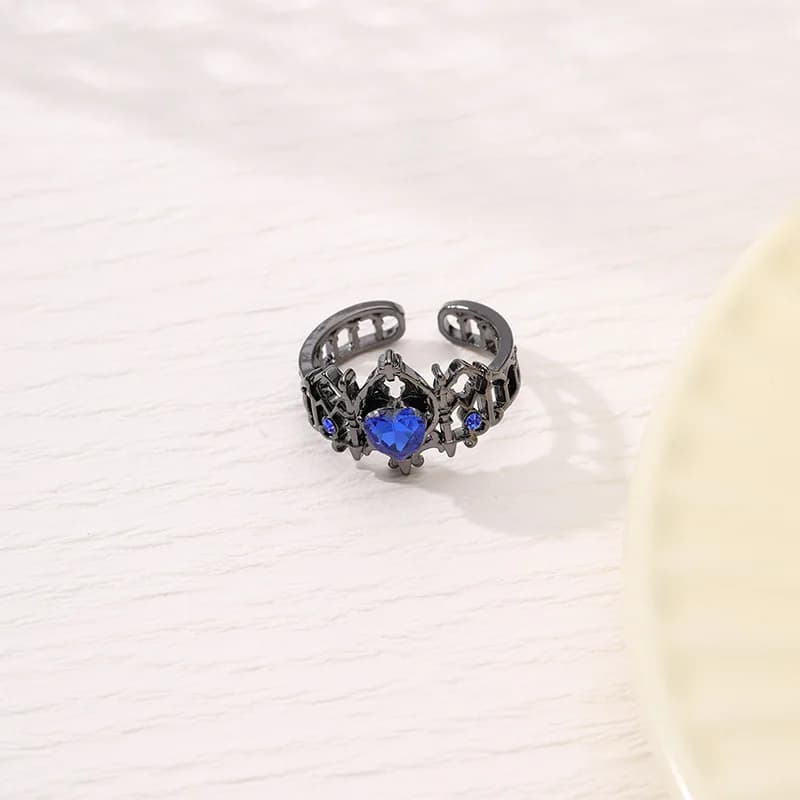 Bague gothique en forme de cœur pour femmes, anneau croisé, spécial, amusant, léger, luxe, médiéval 