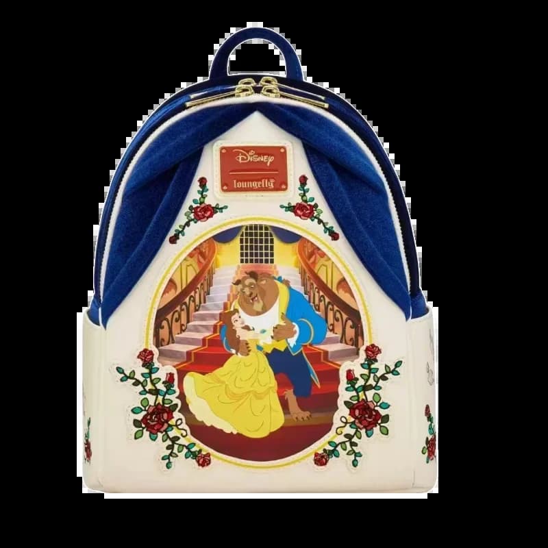 Loungefly – sac à dos Disney la belle et la bête, petite taille, série Rainy Day, sac à la mode impe