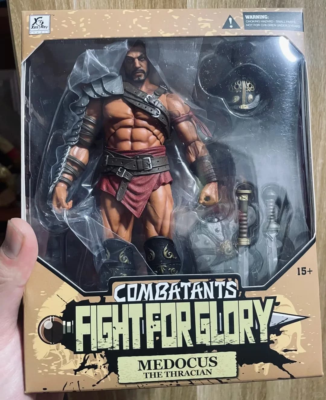En Stock authentique Xesray "Gladiator: Battle For Glory" série 6 - Thraex Gladiator figurine et sta