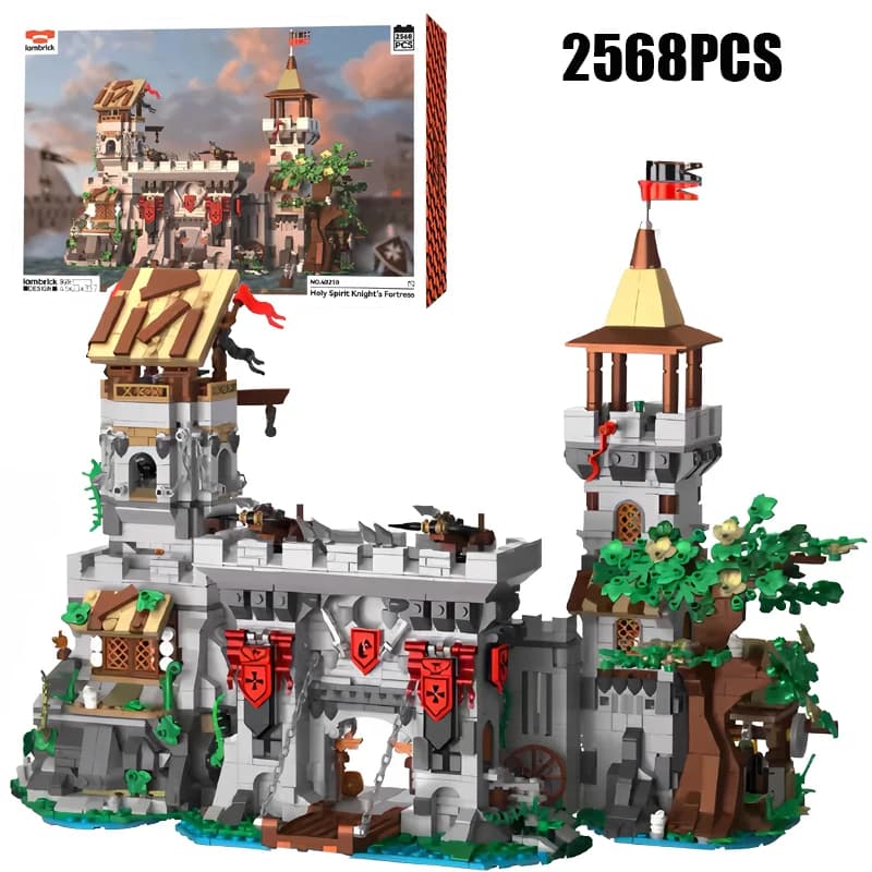 2568 pièces châteaux médiévaux épée d'esprit saint château blocs de construction modèle d'architectu
