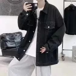 Veste en jean pour hommes, vêtements de travail décontractés, tendance, coupe ample, vente en gros, 