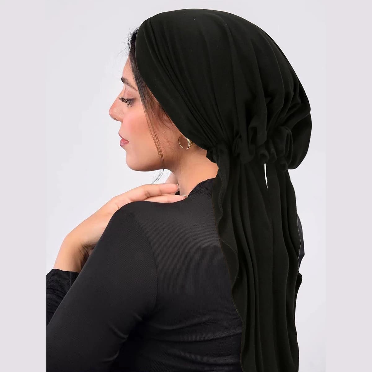 Nouveauté 2026 : Hijabs et turbans de mode musulmane, foulards à longue queue, bonnets hijab élastiq