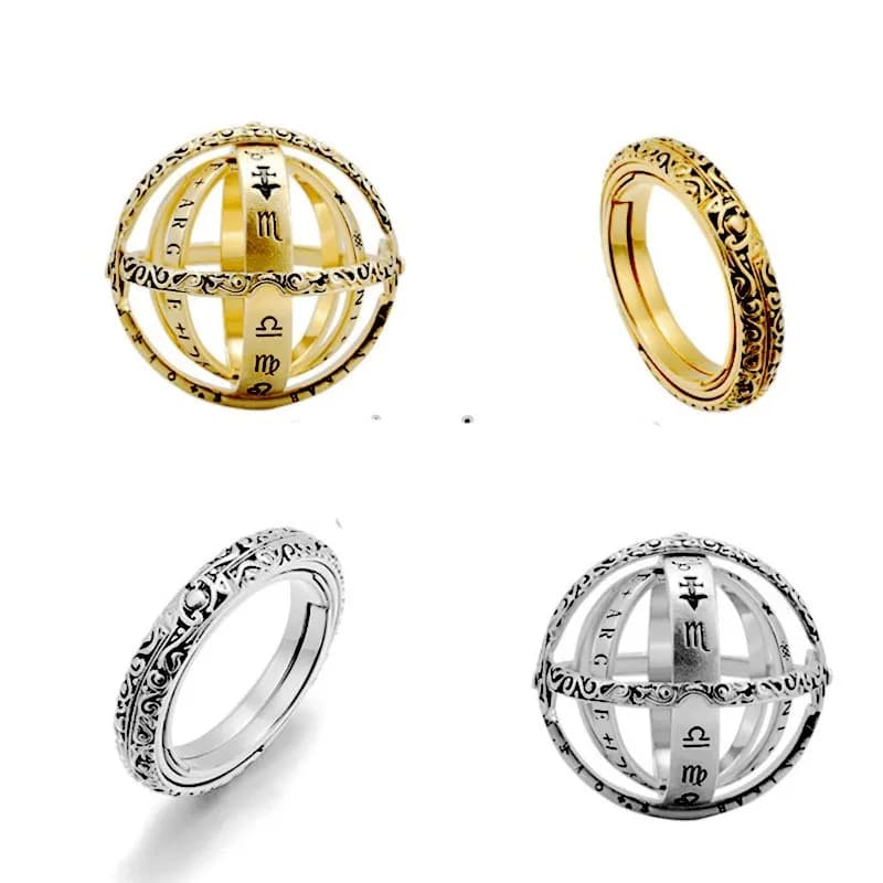 Bague boule astronomique métamorphique pour hommes et femmes, anneau boule cosmique métamorphique in