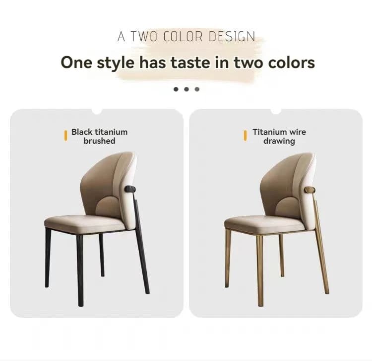 Chaise de salle à manger nordique moderne et Simple en cuir de vache, légère et luxueuse avec dossie