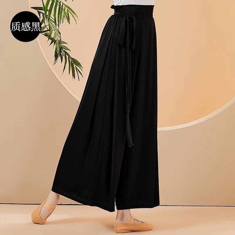 Jupe chinoise pantalon pratique danse vêtements pour femmes en mousseline de soie jambe large Culott