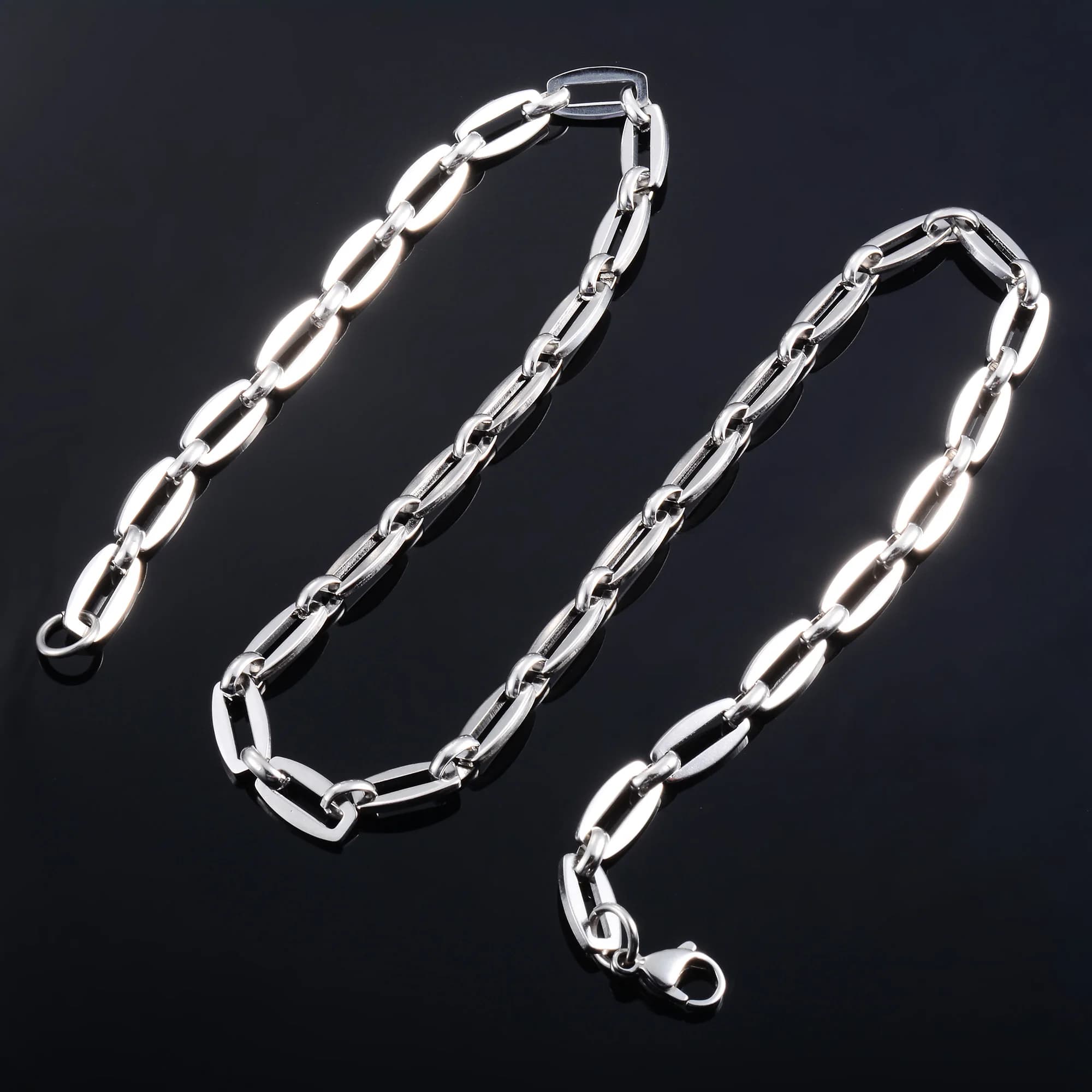 Collier Long de Base en Acier Inoxydable pour Homme et Femme, Accessoire de Bijouterie, Ras du Cou M