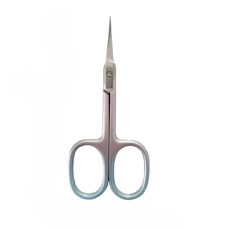 Ciseaux incurvés en acier inoxydable rose dégradé, outil de beauté polyvalent pour sourcils, ongles 