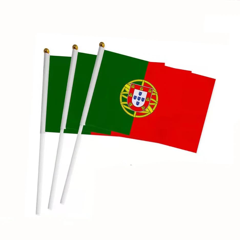 Drapeau portugais à agiter à la main, 14 x 21 cm