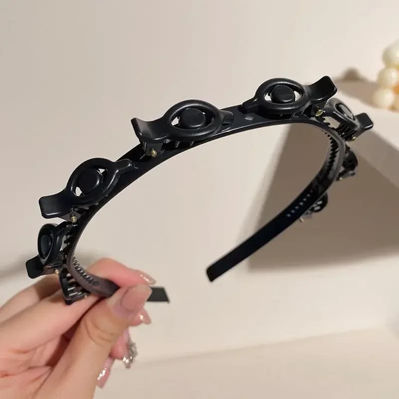 Double Bangs Hairstyle Hoop pour femmes, Twist Tresse Front Hairclips, Médiateur pin, Hoop, Sauna Ba