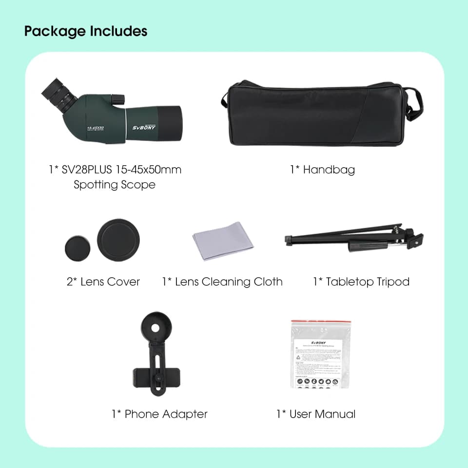 Svbony SV28plus 50/60/70mm Télescope longue portée puissant avec zoom, prisme PORRO, adapté au tir à