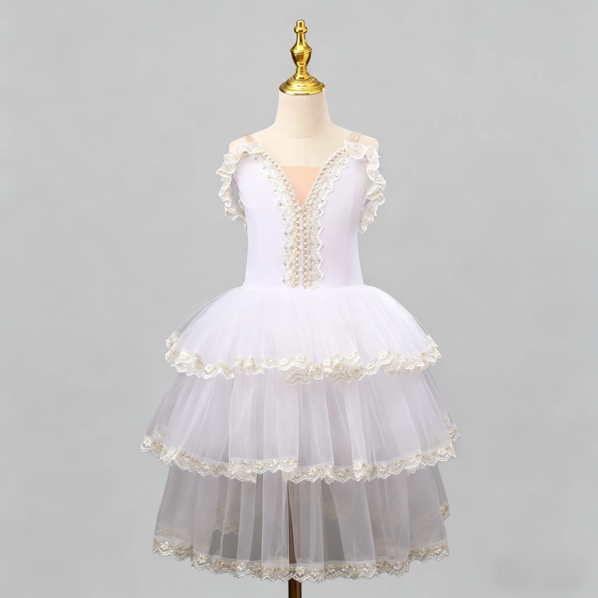 Jupe de ballet pour filles, costumes de performance pour adultes, robe tutu longue de princesse à br