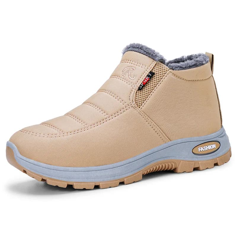 Bottes d'hiver imperméables pour femmes, bottines de neige en peluche, chaudes, noires, en coton, à 