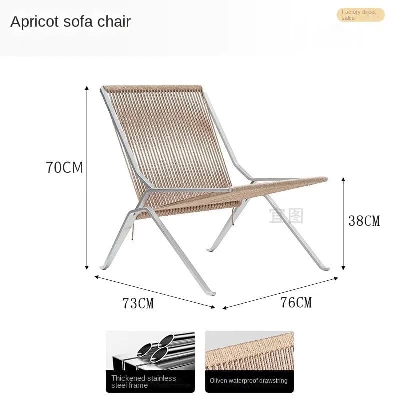 MOMO Bauhaus chaise longue simple salon minimaliste corde canapé hôtel salon chaise de réception cha