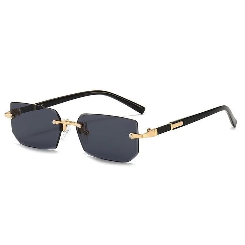 Lunettes de soleil sans monture pour hommes et femmes, verres de coupe, lunettes rétro, marque de cr