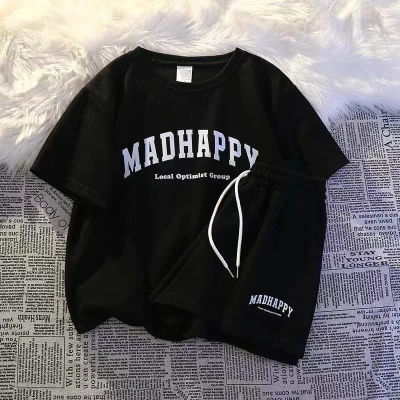 Femmes à la mode jeune manches courtes Shorts costumes correspondant tenues été nouveau surdimension