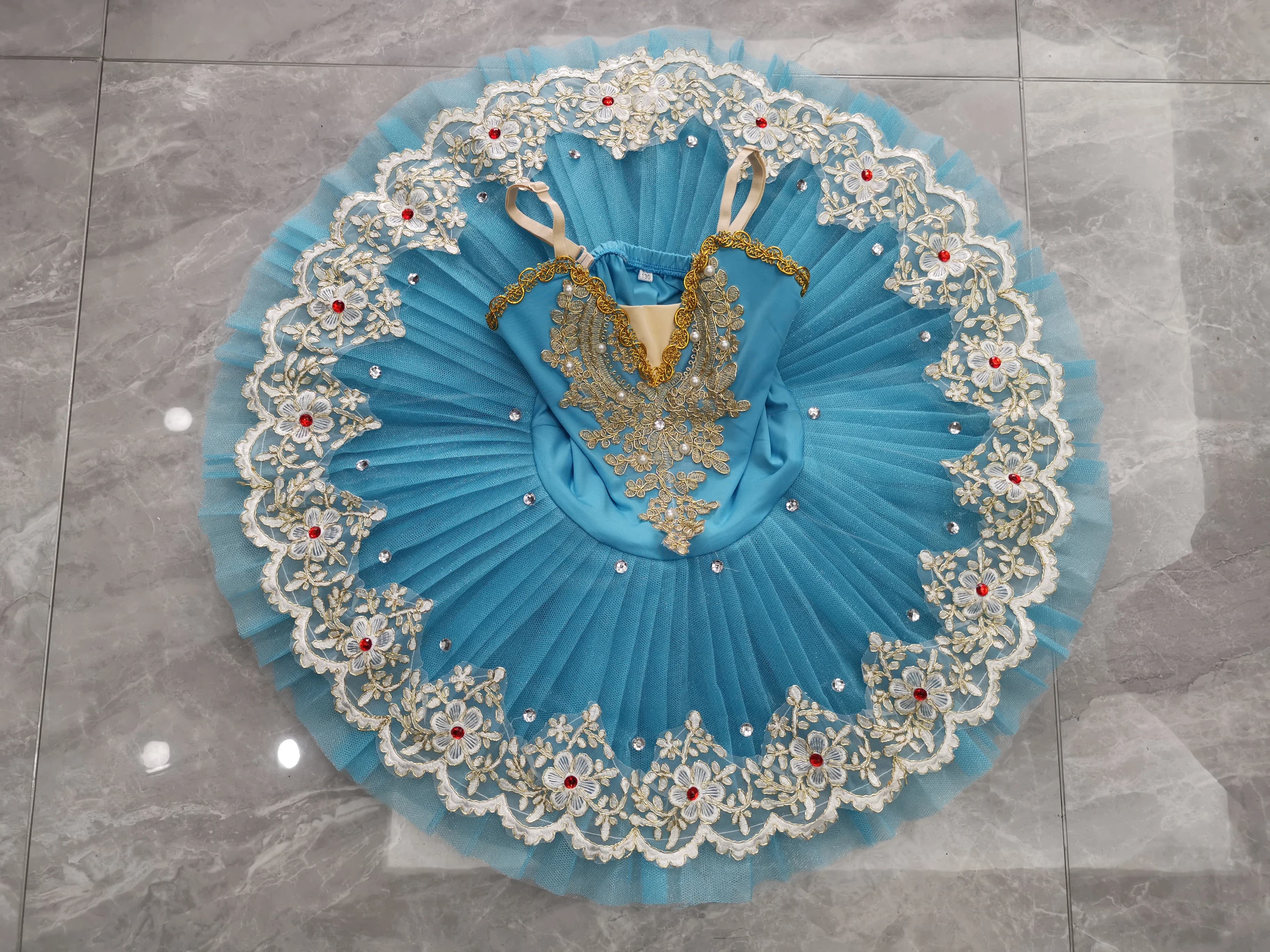 Jupe tutu de ballet bleue pour enfants, costume du lac des cygnes blancs, robe de ballerine, robe de