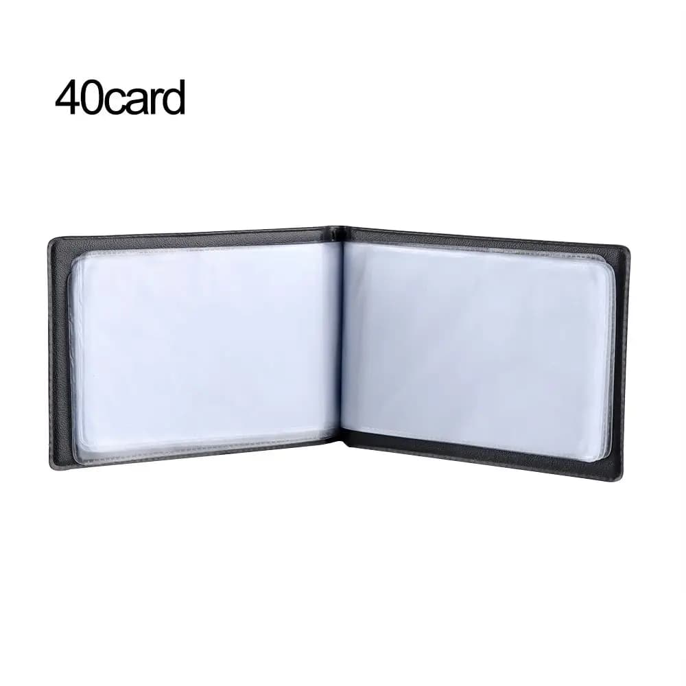 Porte-cartes de crédit en cuir, étui de livre, cartes de visite et d'identité, 40 cartes, 120 cartes