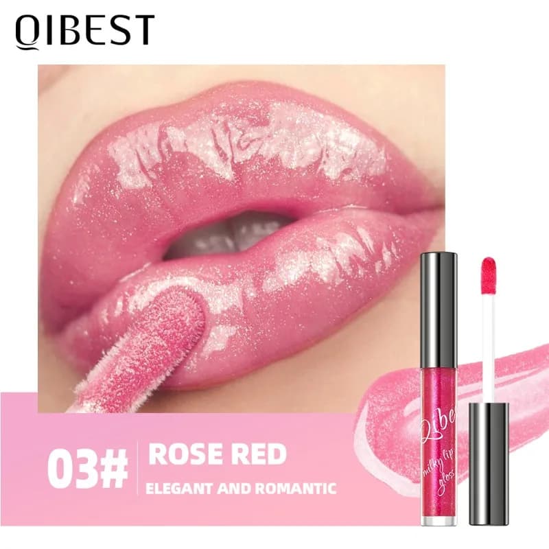 Gloss à lèvres effet miroir scintillant, longue tenue, hydratant, nacré, finement pailleté, teinte g