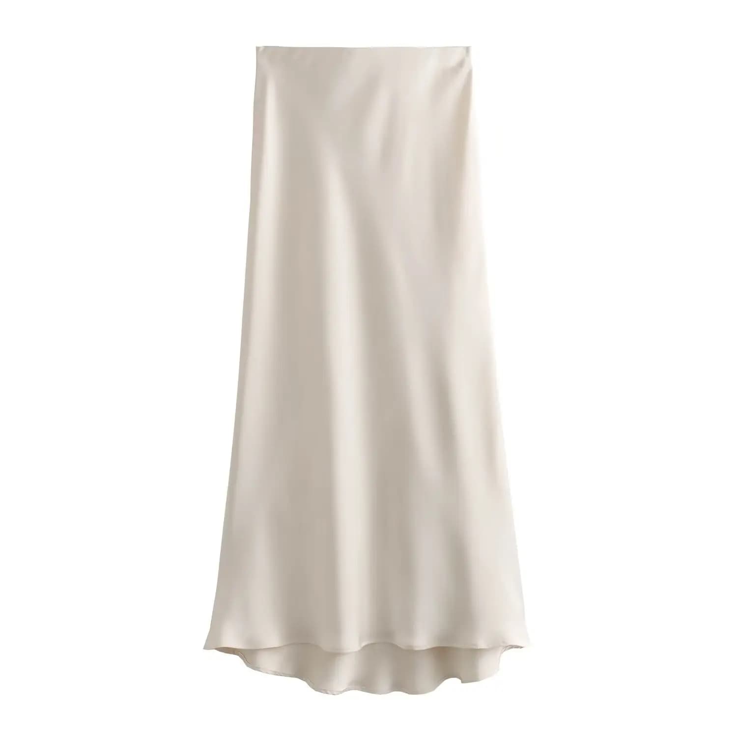 Jupe mi-longue rose pour femmes, mode, taille élastique, noire, décontractée, taille haute, longue, 