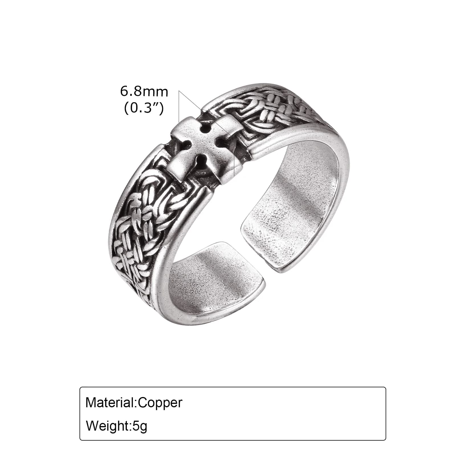 Bagues gothiques en forme de croix pour hommes et femmes, bijoux en cuivre rétro, de style punk hip-