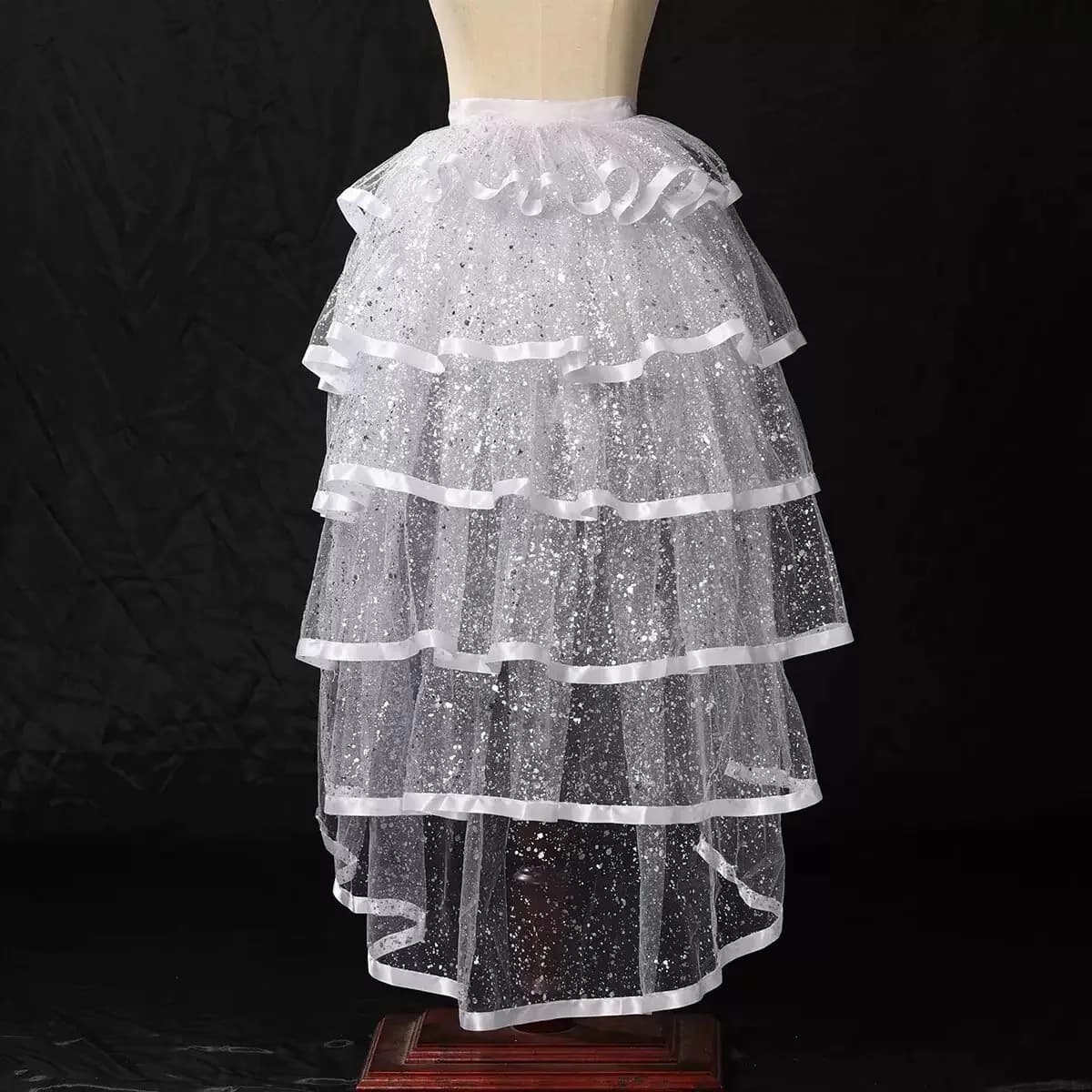 Jupe en tulle gothique sexy style steampunk à nouer, jupe tutu bouffante à volants pour femme, costu