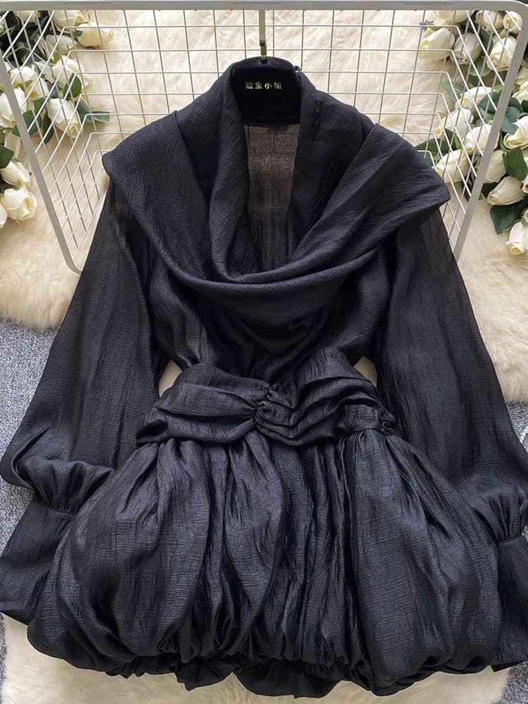 Robe d'automne avec nœud papillon, manches longues, robe de soirée élégante, vêtements féminins, lig