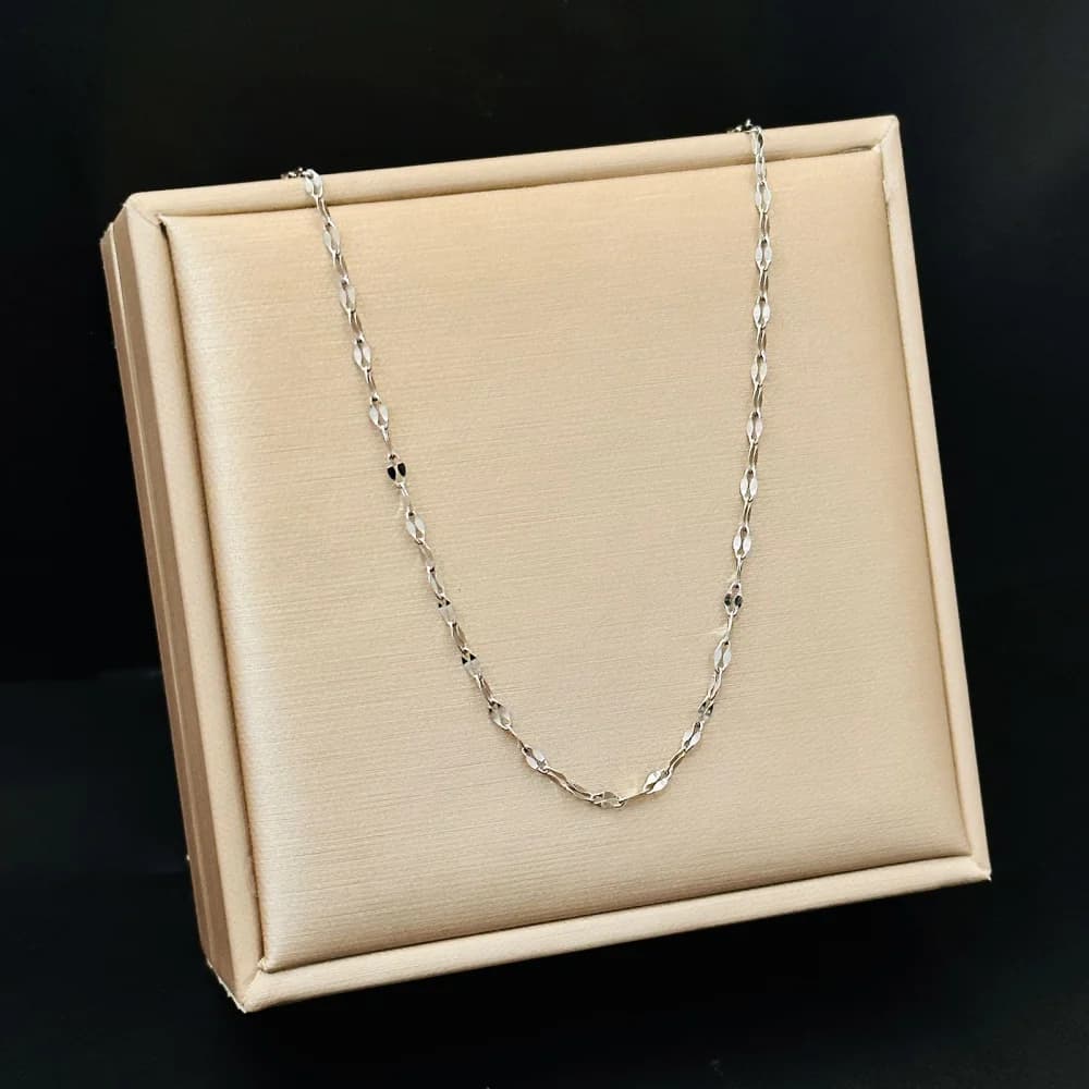 Collier en acier inoxydable pour femmes, chaînes à maillons à lèvres, ras du cou minimaliste, ne se 