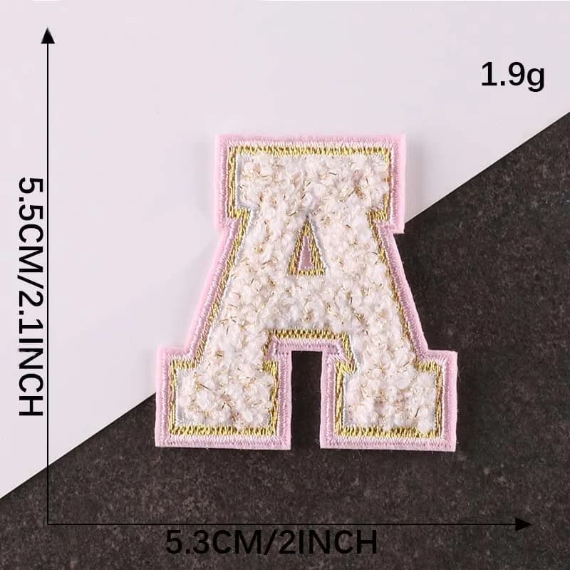 Lettres de l'alphabet A ~ Z, appliques en Chenille de 0 à 9 chiffres, autocollants blancs sur fer, b