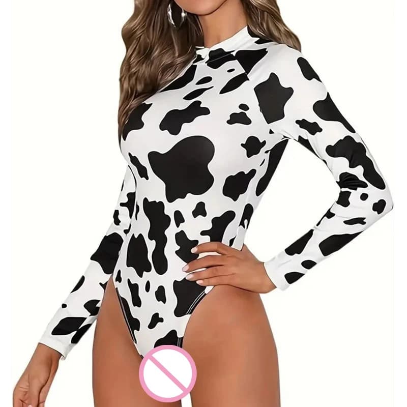 Femmes Sexy Cosplay maillot de bain à manches longues une pièce body Cyber vacances maillot de bain 