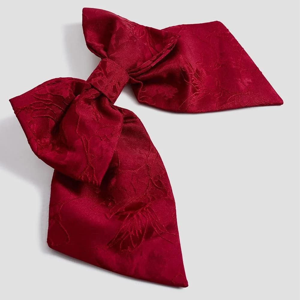 Barrette à cheveux en satin jacquard avec grand nœud et long ruban, pince à ressort, accessoire de c
