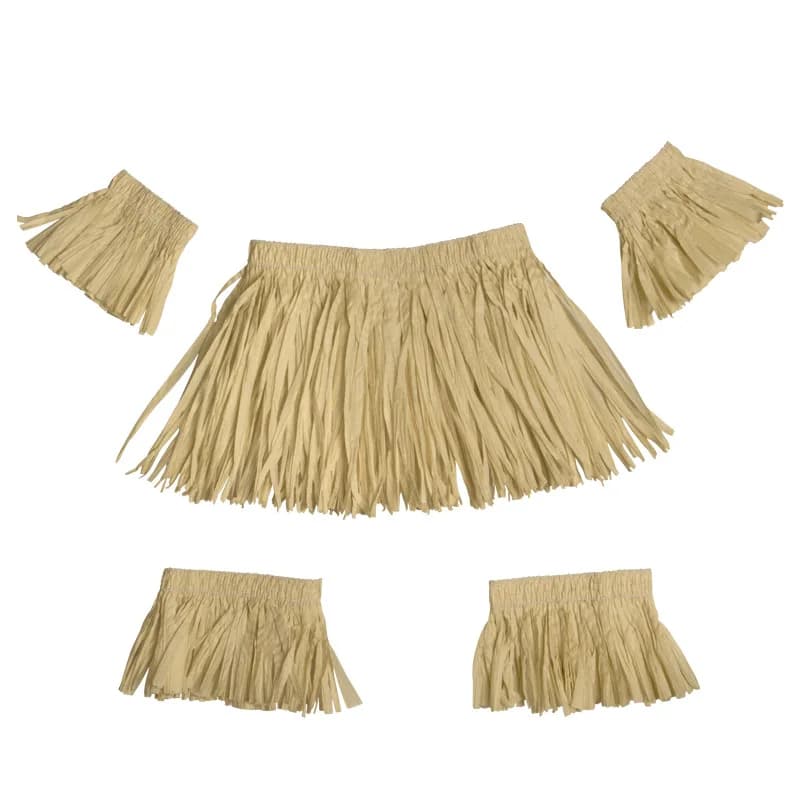 Jupe hawaïenne en herbe pour hommes et femmes, imitant le papier d'herbe Lafite pour les spectacles 