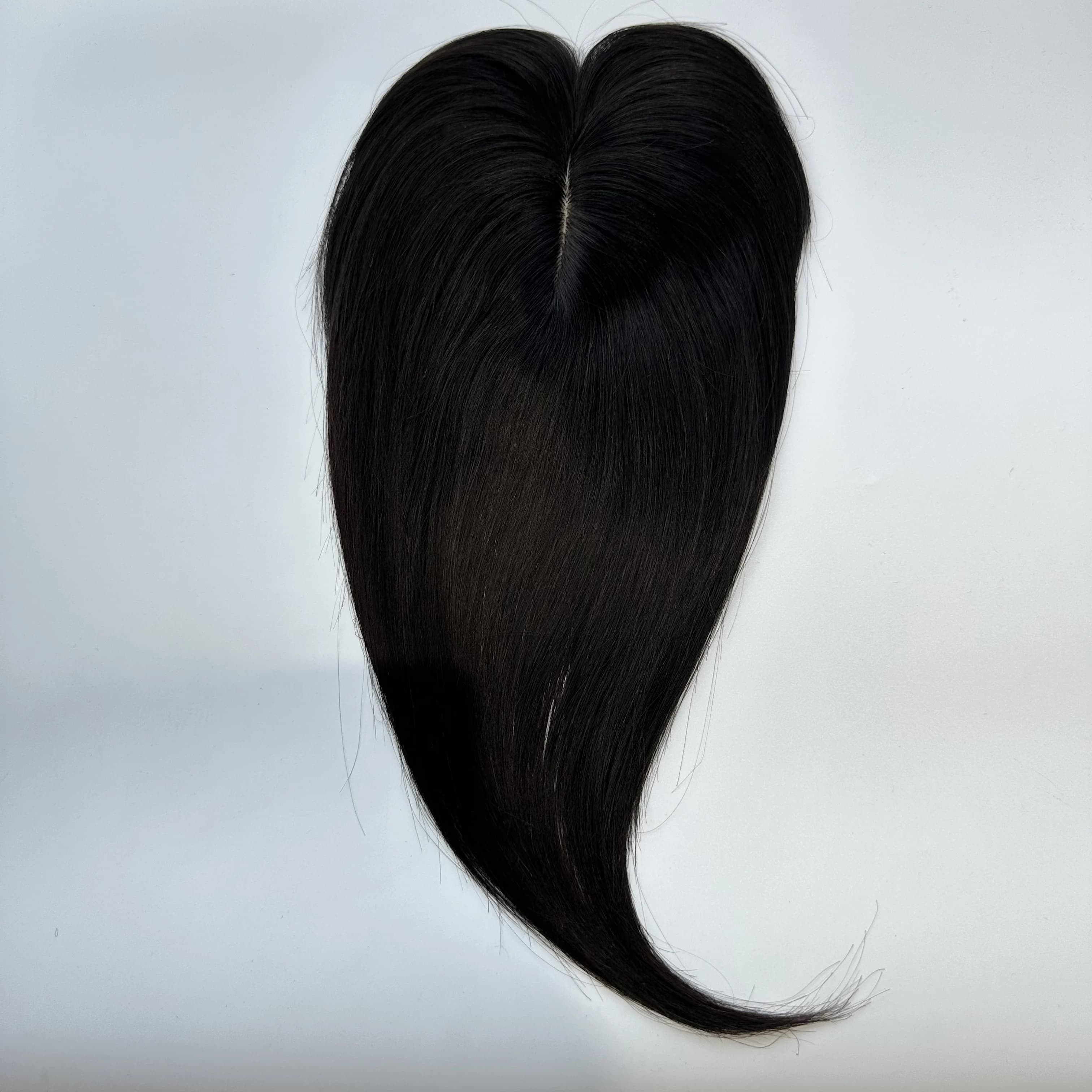 Postiche pour femmes, cheveux humains, avec Base en dentelle et frange, partie centrale |   7x10 12x