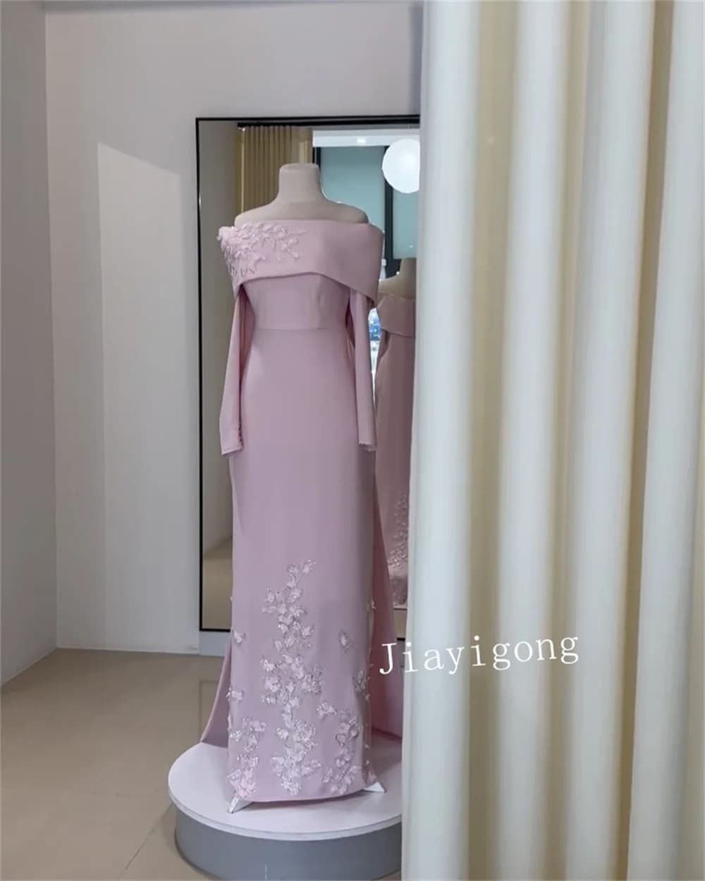 Robes longues à épaules dénudées à motif pailmétrage en jersey formel personnalisé, zones élégantes 