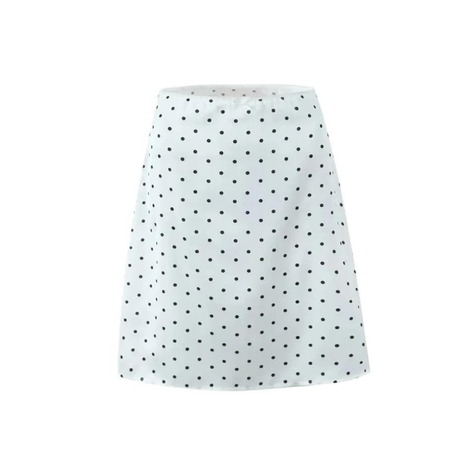 Tornova – ensemble deux pièces jupe imprimée à pois pour femmes, Sexy, Slim, col licou, haut avec nœ