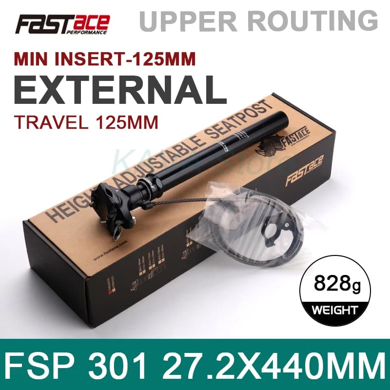 FASTACE tige de selle télescopique 27.2/30.9/31.6mm compte-gouttes de vélo 440mm routage interne câb